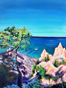 Les falaises côtières aux couleurs vives