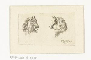 Deux têtes de chevaux