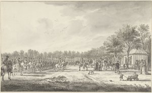 Revue van de cavalerie door prins Willem V op het Malieveld te Den Haag, 1770 - Paulus Constantijn la Fargue