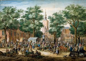 Le grand marché vert à La Haye - Paulus Constantijn la Fargue