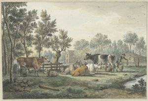 Prairie avec des vaches en train d