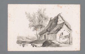 Paysage avec chemin de campagne et maison (Principes de paysages) - Paulus Lauters