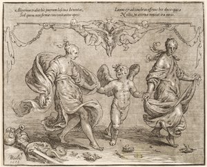 Cupidon Dansant avec Deux Femmes Allégoriques
