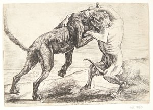 Deux chiens qui se battent