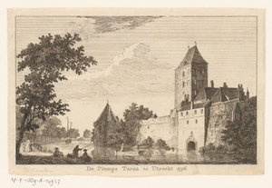 Vue de la tour Plompe à Utrecht, 1756 - Paulus van Liender