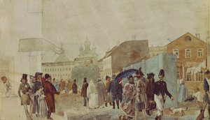 Scène de rue à Moscou pendant la pluie, 1837