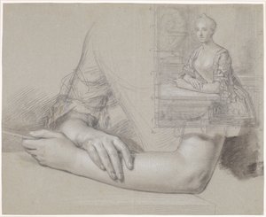 Esquisse pour un portrait de dame. Étude des mains et des bras pour le même portrait