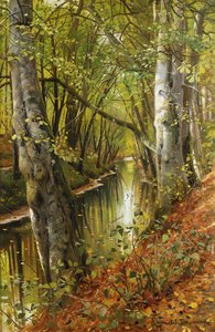 Paysage fluvial boisé - Peder Monsted