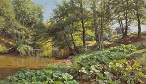 Journée ensoleillée de mai au ruisseau forestier - Peder Monsted