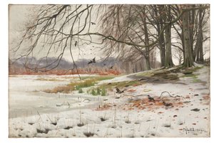 Paysage enneigé - Peder Monsted