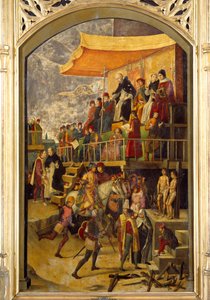 Inquisition : Autodafé présidé par Saint Dominique de Guzman (1170-1221), fondateur de l