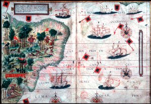 Carte du Brésil par les navigateurs portugais Pedro Reinel et Lopo Homen, vers 1525 - Pedro Reinel
