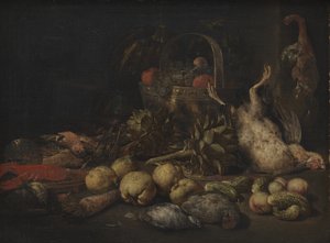 Nature morte avec fruits et oiseaux - Peeter Gijsels