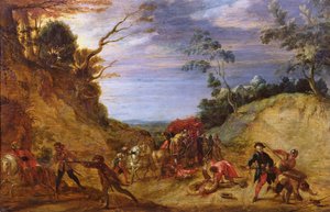 Voyageurs attaqués par des bandits - Peeter Snayers