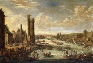 Vue de Paris vers le Louvre et la tour de Nesle, 1671-77 - Peeter or Pieter Bout