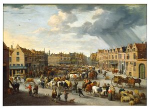 Le Vieux Marché aux bœufs à Anvers - Peeter van Bredael