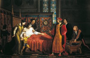 Charles VIII visitant le mourant Gian Galeazzo Sforza au château de Pavie