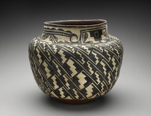 Pot (Olla) avec motif en escalier - People Zuni