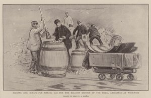Emballage de Déchets de Zinc pour la Fabrication de Gaz pour la Section de Ballons des Royal Engineers à Woolwich - Percy F.S. Spence