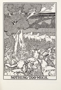 Rien de trop, des Fables de Fontaine, pub. 1905 (gravure) - Percy J. Billingshurst