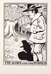 Le Gland et la Citrouille, des Fables de Fontaine, pub. 1905 - Percy J. Billingshurst