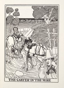 Le Charretier dans la boue, des Fables de Fontaine, pub. 1905 - Percy J. Billingshurst