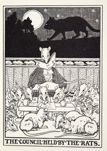 Le Conseil tenu par les Rats, des Fables de La Fontaine, pub. 1905 - Percy J. Billingshurst