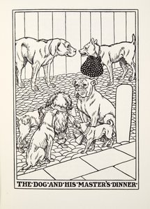 Le Chien et le Dîner de son Maître, des Fables de Fontaine, pub. 1905