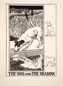 Le Chien et son ombre, tiré de Cent fables d