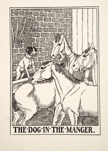Le Chien dans la Crèche, de Cent Fables d