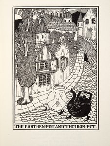 Le Pot de terre et le Pot de fer, des Fables de Fontaine, pub. 1905