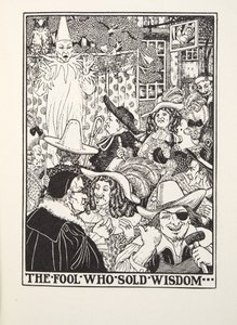 Le Fou qui vendait la sagesse, des Fables de Fontaine, pub. 1905 (gravure) - Percy J. Billingshurst