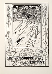 La Cigale et la Fourmi, des Fables de Fontaine, pub. 1905 - Percy J. Billingshurst