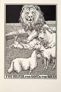 La Génisse, la Chèvre et la Brebis, des Fables de La Fontaine, pub. 1905