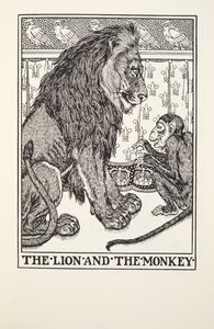 Le Lion et le Singe, des Fables de Fontaine, pub. 1905
