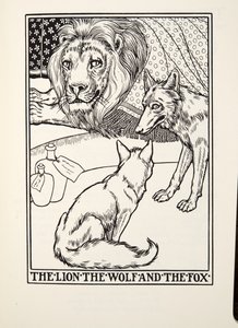Le Lion, le Loup et le Renard, des Fables de Fontaine, pub. 1905