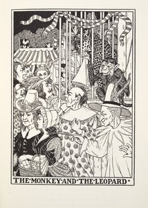 Le Singe et le Léopard, des Fables de Fontaine, pub. 1905