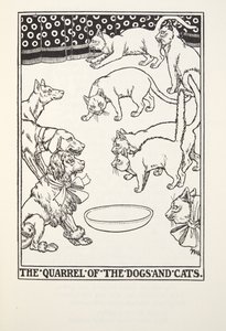 La Querelle des Chiens et des Chats, des Fables de Fontaine, pub. 1905