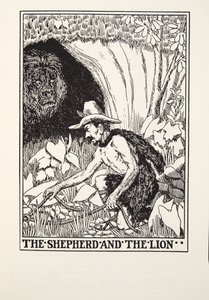 Le Berger et le Lion, des Fables de Fontaine, pub. 1905 - Percy J. Billingshurst