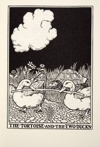 La Tortue et les Deux Canards, des Fables de La Fontaine, pub. 1905