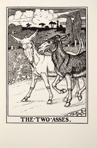 Les Deux Ânes, des Fables de La Fontaine, pub. 1905