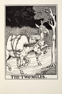 Les Deux Mulets, des Fables de La Fontaine, pub. 1905