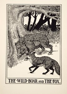 Le sanglier et le renard, de Cent fables d