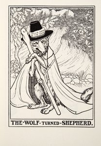 Le Loup devenu berger, des Fables de La Fontaine, pub. 1905 - Percy J. Billingshurst