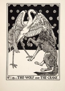 Le Loup et la Grue, tiré de Cent fables d