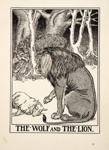 Le loup et le lion, de Cent fables d