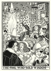 Fables de La Fontaine : Le fou qui vendait la sagesse (lithographie) - Percy James Billinghurst