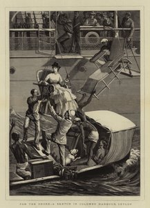 Pour le rivage, une esquisse dans le port de Colombo, Ceylan - Percy Macquoid