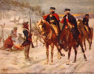 Washington et Lafayette à Valley Forge / Peinture de Dunsmore. Vers 1907. - Percy Moran