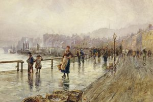 Un jour de pluie à Whitby (aquarelle sur papier) - Percy Robertson